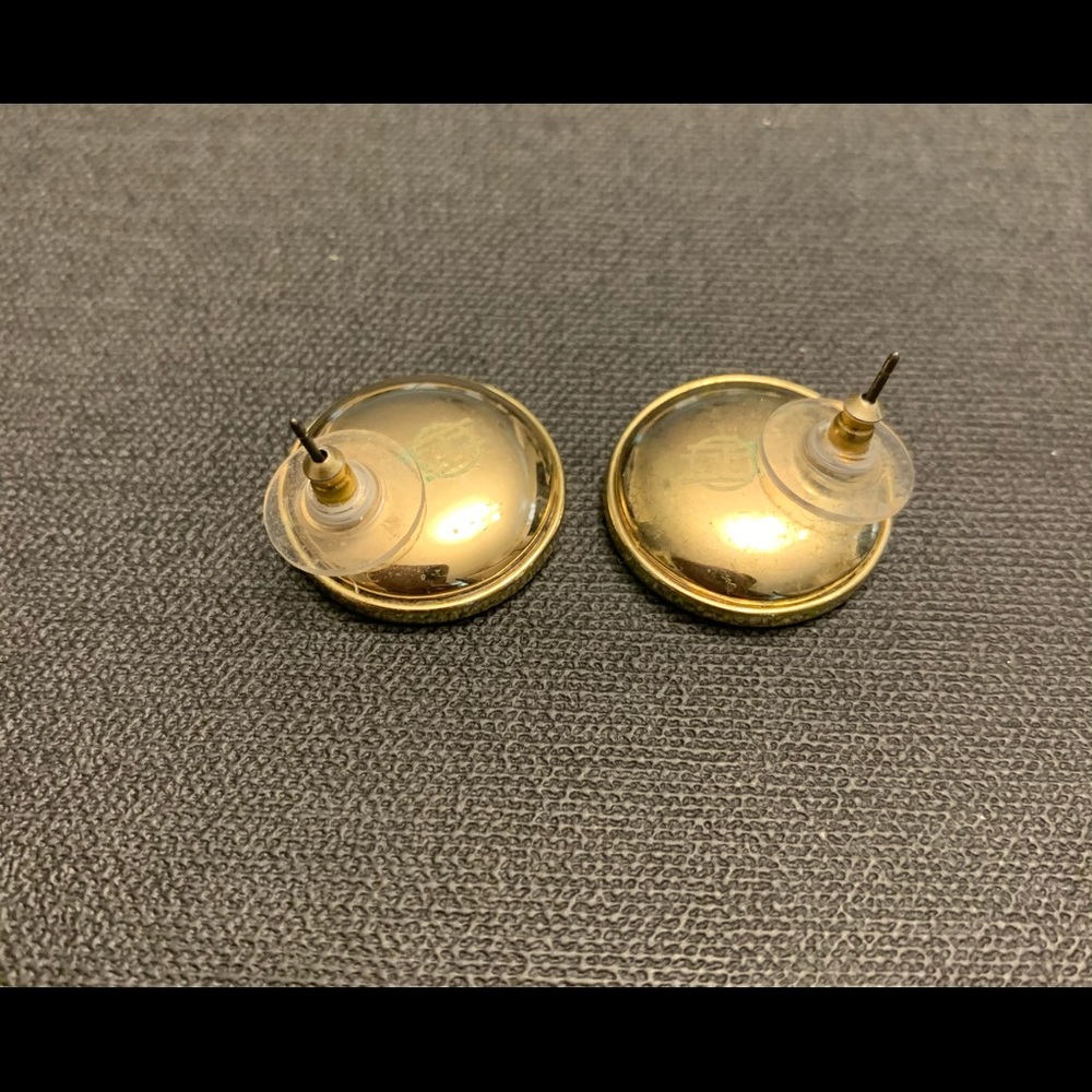 HOUSE OF HARLOW SUNBURST BUTTON EARRINGS BLACK - Picture 3 of 3
